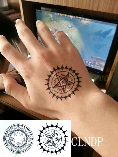 Waterproof Temporary Tattoo Sticker Sun Moon Fake Tatto Flash Tatoo Tatouage hand foot arm For Men Women girl