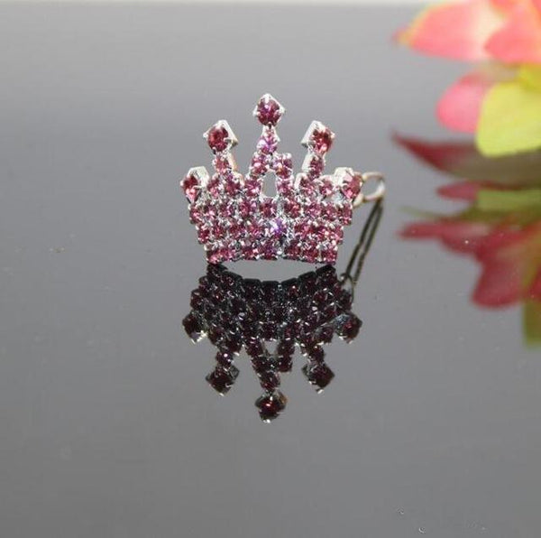 Rhinestone Crown Hairpin Child Hair Accessories Girl Headwear Pet Dog Accessories