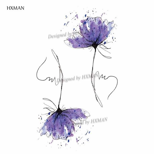 HXMAN Flower Temporary Tattoos for Women Hand Tattoo Sticker Fashion Body Art Waterproof Arm Fake Tatoo Paper 9.8X6cm P-013
