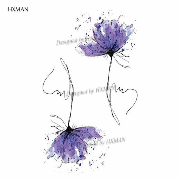 HXMAN Flower Temporary Tattoos for Women Hand Tattoo Sticker Fashion Body Art Waterproof Arm Fake Tatoo Paper 9.8X6cm P-013