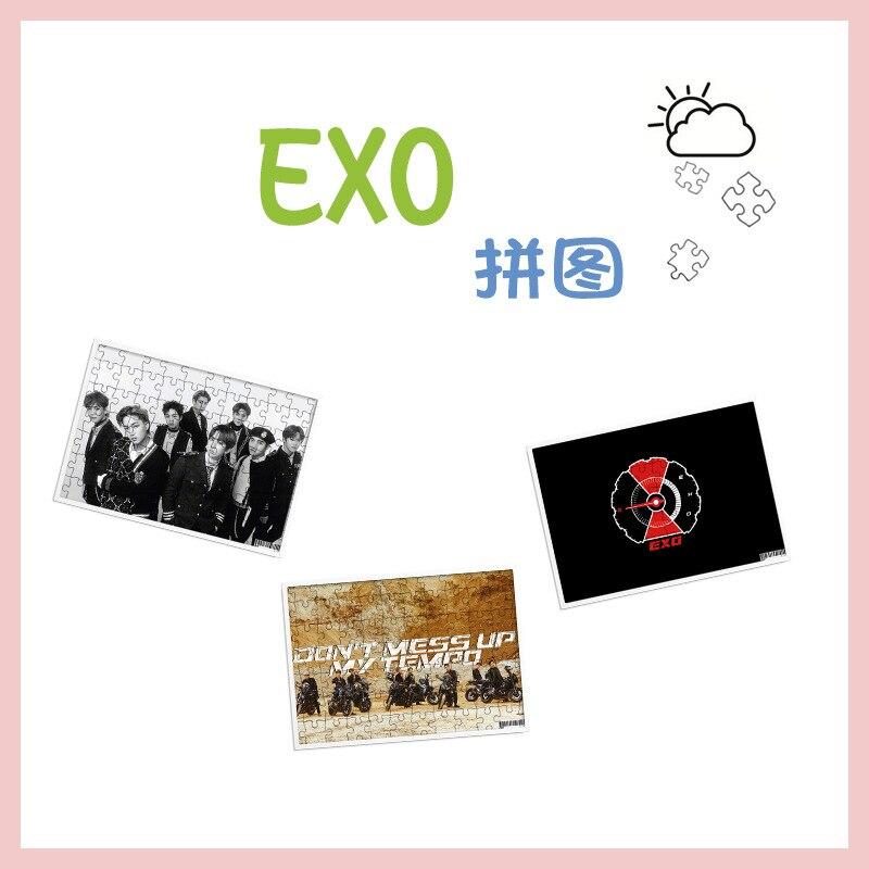 [MYKPOP]EXO BAEKHYUN CHANYEOL SEHUN SUHO LAY Puzzles 120pcs With a Photo Frame Desk Decoration KPOP Fans Collection SA18102013