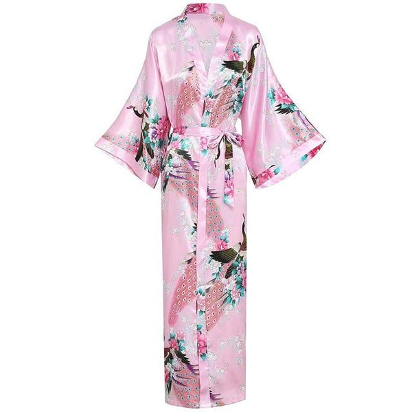 Sexy Women Long Robe With Pocket Wedding Bride Bridesmaid Dressing Gown Rayon Kimono Bathrobe Large Size S-XXXL Night Dress