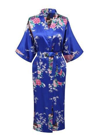 Sexy Women Long Robe With Pocket Wedding Bride Bridesmaid Dressing Gown Rayon Kimono Bathrobe Large Size S-XXXL Night Dress