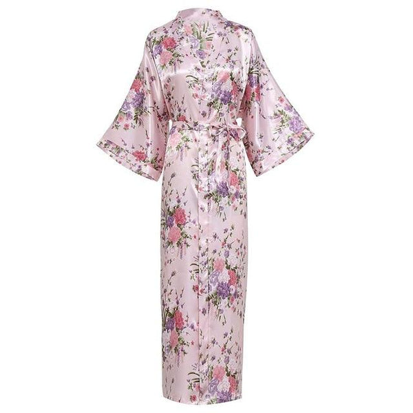 Sexy Women Long Robe With Pocket Wedding Bride Bridesmaid Dressing Gown Rayon Kimono Bathrobe Large Size S-XXXL Night Dress