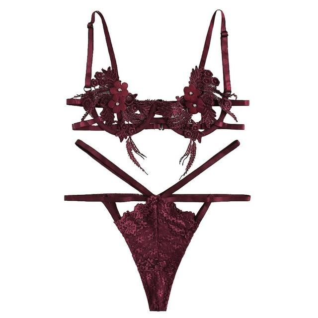 Porno Sexy Lingerie Women Sexy Underwear Lenceria mujer Erotic Langerie Open Bust Transparent Babydoll Lace Bra and Panty Set