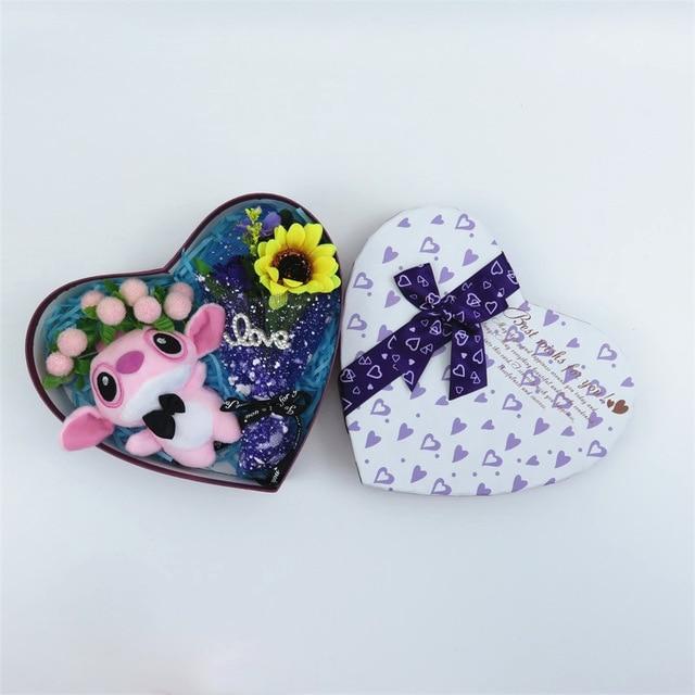 Cartoon stitch sunflower plush toys with Artificial flowers creative bouquet home decoration Valentine's Christmas gifts