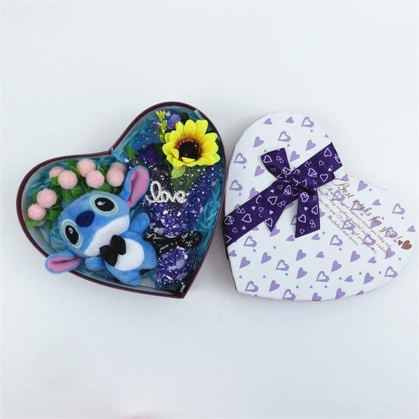 Cartoon stitch sunflower plush toys with Artificial flowers creative bouquet home decoration Valentine's Christmas gifts