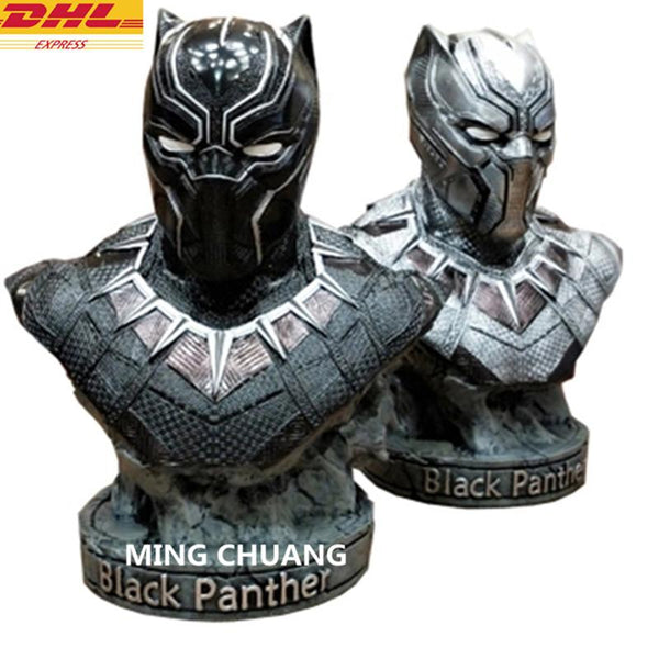 Avengers Infinity War Statue Superhero Bust Black Panther Half-Length Photo Or Portrait 1:2 Action Figure Toy BOX 36CM J536