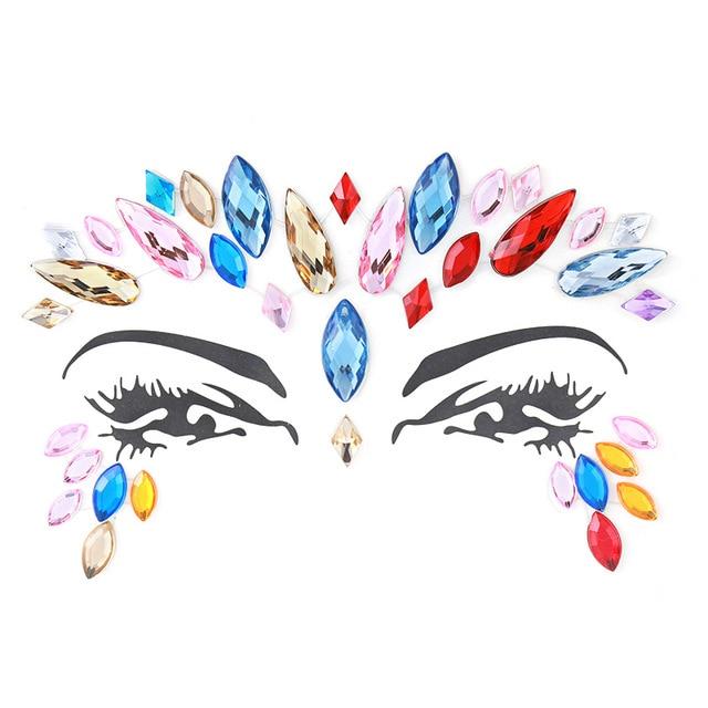 Temporary Tattoo Face Jewelry Gems Rhinestone Decoration Party Makeup Body Shining Festival Tattoos Body Art Stickers glitter