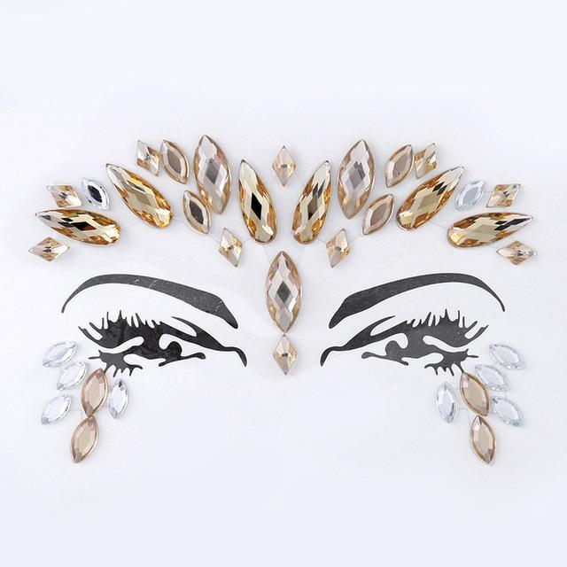 Temporary Tattoo Face Jewelry Gems Rhinestone Decoration Party Makeup Body Shining Festival Tattoos Body Art Stickers glitter