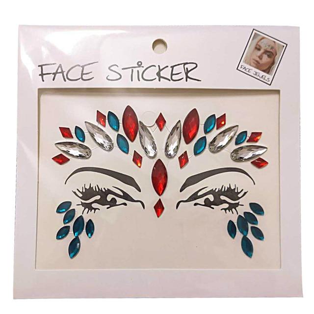 Temporary Tattoo Face Jewelry Gems Rhinestone Decoration Party Makeup Body Shining Festival Tattoos Body Art Stickers glitter