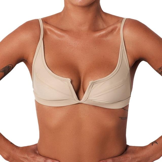 CALOFE 2019 Sumeer New Hot Sexy Women Ladies Push-Up Padded Solid Bikini Top Swimwear Bra Swimsuit Beachwear Bathing