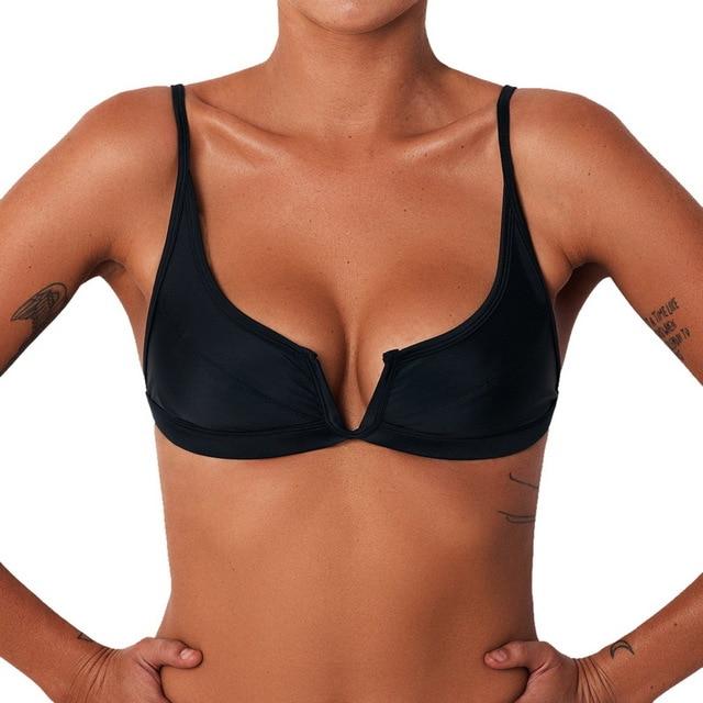 CALOFE 2019 Sumeer New Hot Sexy Women Ladies Push-Up Padded Solid Bikini Top Swimwear Bra Swimsuit Beachwear Bathing