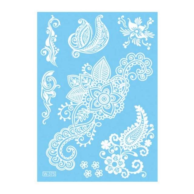 Lace Tattoo Sticker White Lace Necklace Flower Left Temporary Tattoo Sticker Body Art Paint Waterproof For Wedding
