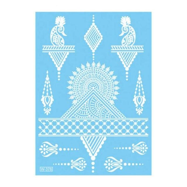 Lace Tattoo Sticker White Lace Necklace Flower Left Temporary Tattoo Sticker Body Art Paint Waterproof For Wedding