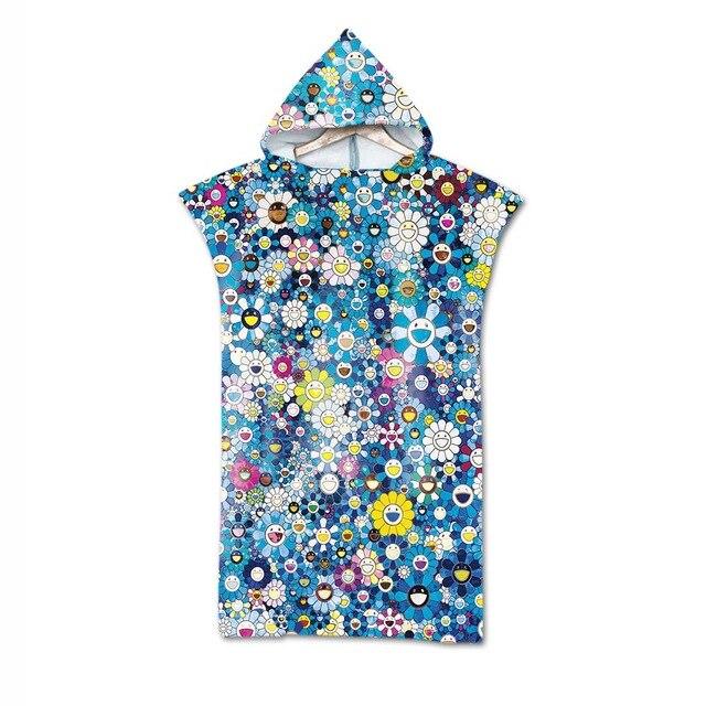 Bohemian Geometric Microfiber Bath Beach Towel with Hooded Robe Poncho for Swimming Beach Surf Man Woman Bathrobe Beachwear