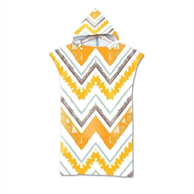 Bohemian Geometric Microfiber Bath Beach Towel with Hooded Robe Poncho for Swimming Beach Surf Man Woman Bathrobe Beachwear