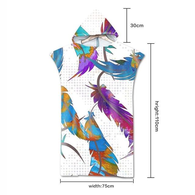 Bohemian Geometric Microfiber Bath Beach Towel with Hooded Robe Poncho for Swimming Beach Surf Man Woman Bathrobe Beachwear