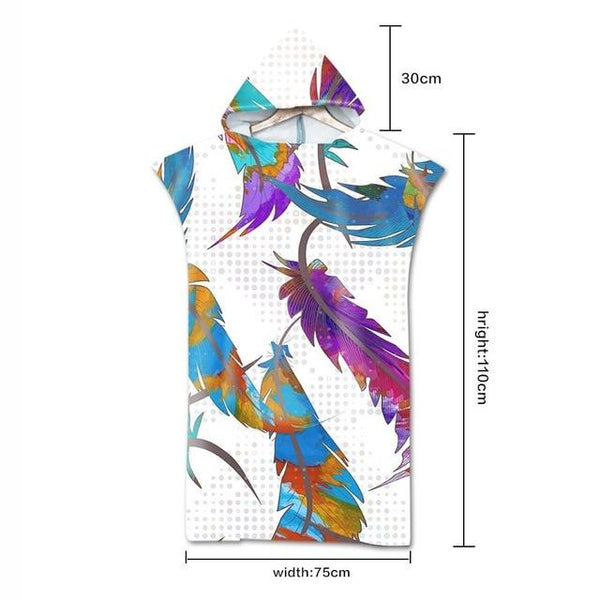 Bohemian Geometric Microfiber Bath Beach Towel with Hooded Robe Poncho for Swimming Beach Surf Man Woman Bathrobe Beachwear