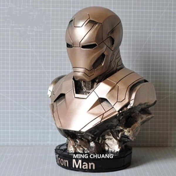 Avengers Infinity War Statue Superhero Bust Iron Man Tony Stark Half-Length Photo Or Portrait GK Action Figure Toy BOX 36CM J533