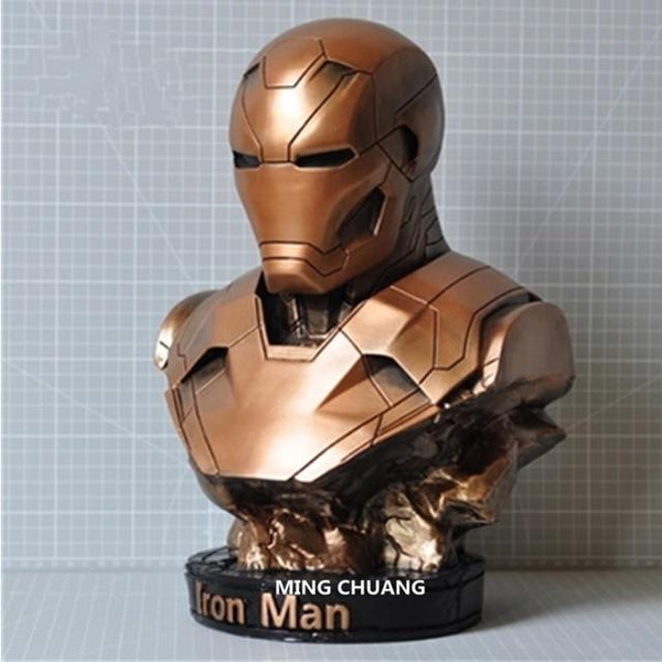 Avengers Infinity War Statue Superhero Bust Iron Man Tony Stark Half-Length Photo Or Portrait GK Action Figure Toy BOX 36CM J533