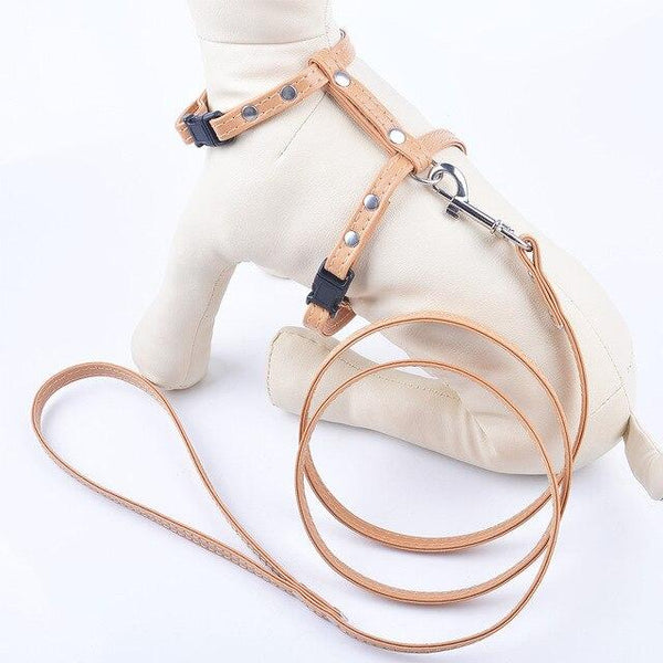 12Colors Puppy Dog Harnesses Lead Set Soft Pu Leather Adjustable Safety Control Restraint Cat Pet Halter Harness