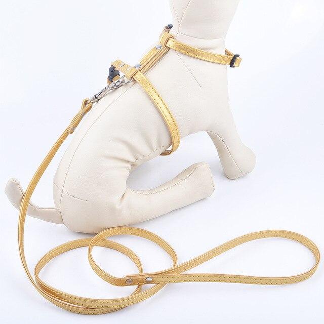 12Colors Puppy Dog Harnesses Lead Set Soft Pu Leather Adjustable Safety Control Restraint Cat Pet Halter Harness