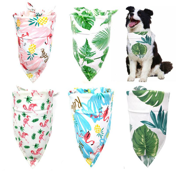 New Design Dog Cat Bandana Bibs Tropical Rainforest Style Cute Puppy Dog Scarf Adjustable Personalized Dog Bandanas Pet Supplier