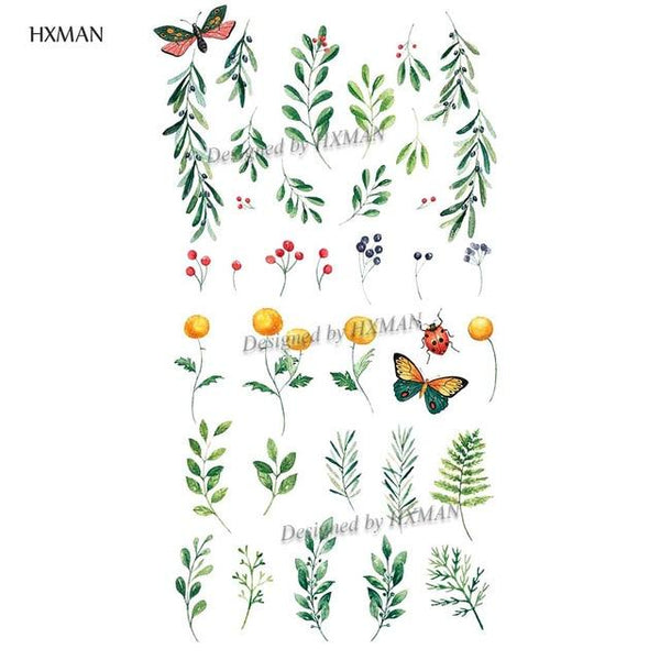 HXMAN Flower Temporary Tattoo Sticker Waterproof Fashion Women Arm Fake Face Body Art 9.8X6cm Kids Adult Hand Tatoo P-034