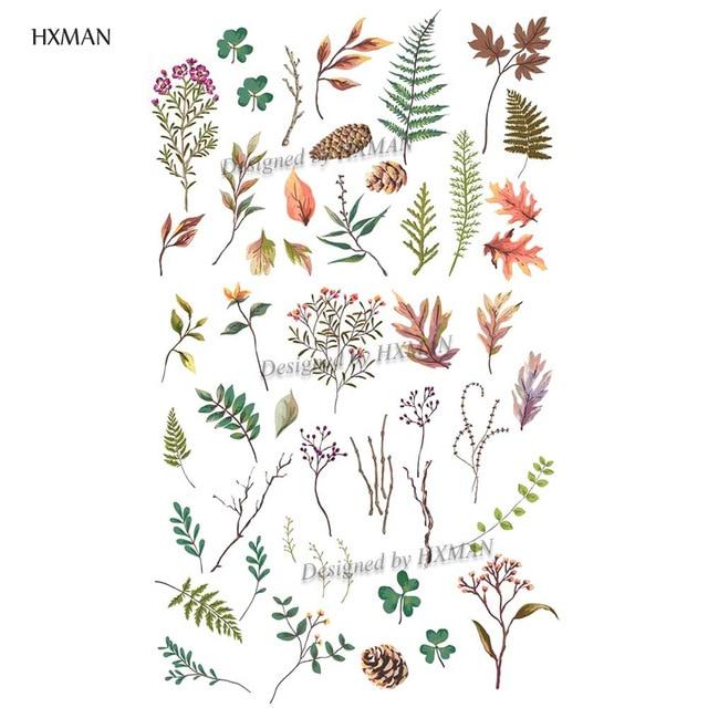 HXMAN Flower Temporary Tattoo Sticker Waterproof Fashion Women Arm Fake Face Body Art 9.8X6cm Kids Adult Hand Tatoo P-034