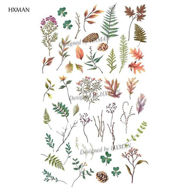 HXMAN Flower Temporary Tattoo Sticker Waterproof Fashion Women Arm Fake Face Body Art 9.8X6cm Kids Adult Hand Tatoo P-034