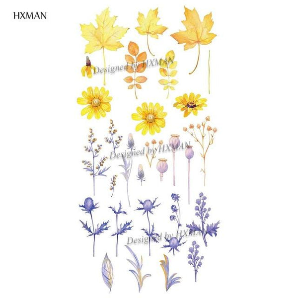 HXMAN Flower Temporary Tattoo Sticker Waterproof Fashion Women Arm Fake Face Body Art 9.8X6cm Kids Adult Hand Tatoo P-034