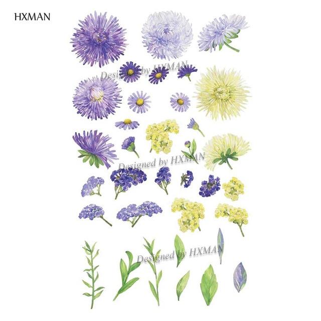 HXMAN Flower Temporary Tattoo Sticker Waterproof Fashion Women Arm Fake Face Body Art 9.8X6cm Kids Adult Hand Tatoo P-034