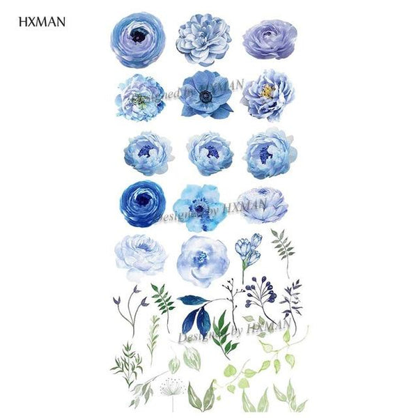 HXMAN Flower Temporary Tattoo Sticker Waterproof Fashion Women Arm Fake Face Body Art 9.8X6cm Kids Adult Hand Tatoo P-034