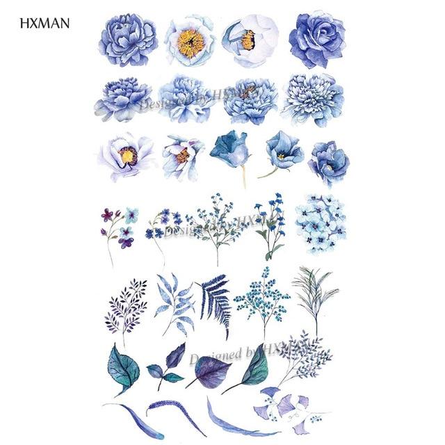 HXMAN Flower Temporary Tattoo Sticker Waterproof Fashion Women Arm Fake Face Body Art 9.8X6cm Kids Adult Hand Tatoo P-034