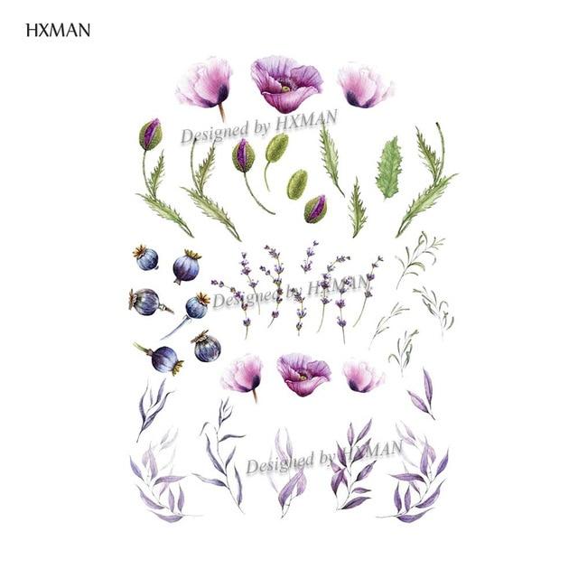 HXMAN Flower Temporary Tattoo Sticker Waterproof Fashion Women Arm Fake Face Body Art 9.8X6cm Kids Adult Hand Tatoo P-034