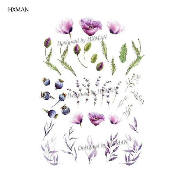 HXMAN Flower Temporary Tattoo Sticker Waterproof Fashion Women Arm Fake Face Body Art 9.8X6cm Kids Adult Hand Tatoo P-034