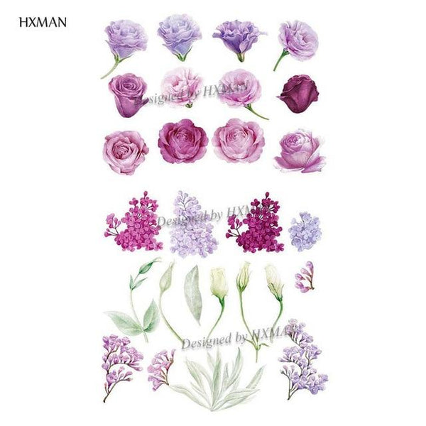HXMAN Flower Temporary Tattoo Sticker Waterproof Fashion Women Arm Fake Face Body Art 9.8X6cm Kids Adult Hand Tatoo P-034