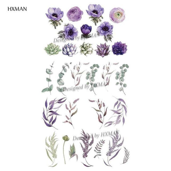 HXMAN Flower Temporary Tattoo Sticker Waterproof Fashion Women Arm Fake Face Body Art 9.8X6cm Kids Adult Hand Tatoo P-034