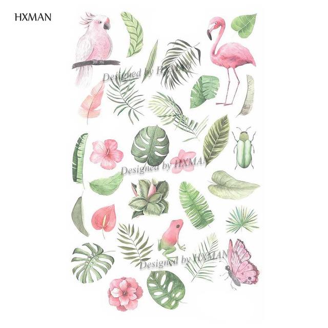 HXMAN Flower Temporary Tattoo Sticker Waterproof Fashion Women Arm Fake Face Body Art 9.8X6cm Kids Adult Hand Tatoo P-034