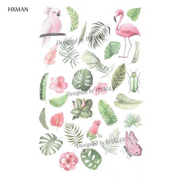 HXMAN Flower Temporary Tattoo Sticker Waterproof Fashion Women Arm Fake Face Body Art 9.8X6cm Kids Adult Hand Tatoo P-034