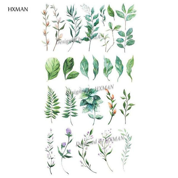 HXMAN Flower Temporary Tattoo Sticker Waterproof Fashion Women Arm Fake Face Body Art 9.8X6cm Kids Adult Hand Tatoo P-034