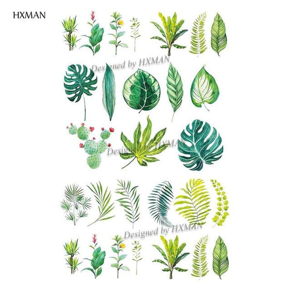 HXMAN Flower Temporary Tattoo Sticker Waterproof Fashion Women Arm Fake Face Body Art 9.8X6cm Kids Adult Hand Tatoo P-034