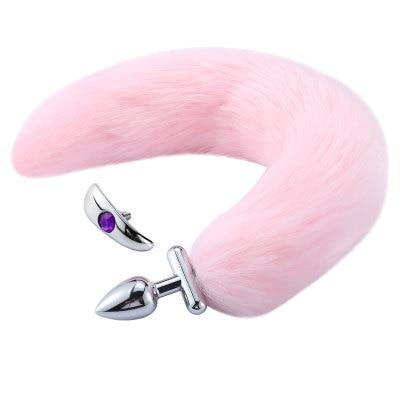DKZ Metal Feather Fox Tail Anal Plug Erotic Anus Sex Toys For Woman Men Sexy sm products alternative gay sex toys tail plug