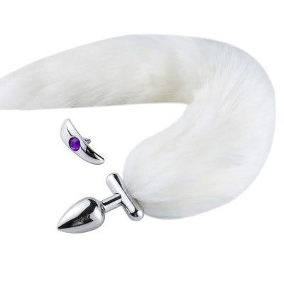 DKZ Metal Feather Fox Tail Anal Plug Erotic Anus Sex Toys For Woman Men Sexy sm products alternative gay sex toys tail plug