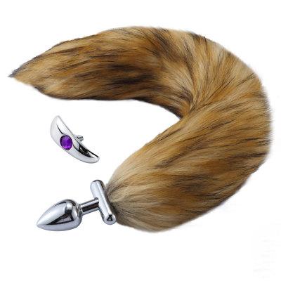 DKZ Metal Feather Fox Tail Anal Plug Erotic Anus Sex Toys For Woman Men Sexy sm products alternative gay sex toys tail plug