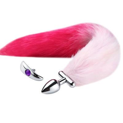 DKZ Metal Feather Fox Tail Anal Plug Erotic Anus Sex Toys For Woman Men Sexy sm products alternative gay sex toys tail plug
