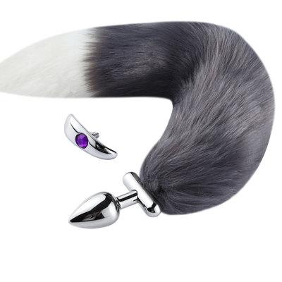DKZ Metal Feather Fox Tail Anal Plug Erotic Anus Sex Toys For Woman Men Sexy sm products alternative gay sex toys tail plug