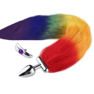 DKZ Metal Feather Fox Tail Anal Plug Erotic Anus Sex Toys For Woman Men Sexy sm products alternative gay sex toys tail plug