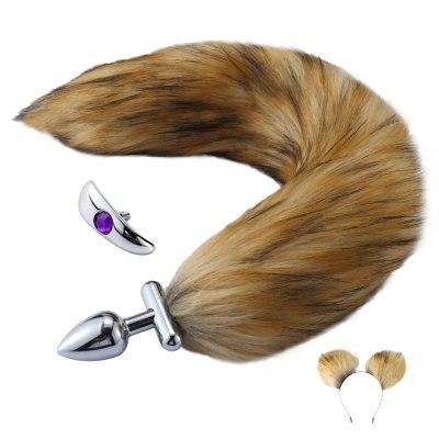 DKZ Metal Feather Fox Tail Anal Plug Erotic Anus Sex Toys For Woman Men Sexy sm products alternative gay sex toys tail plug